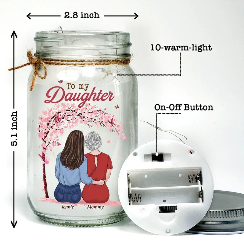 Custom Name Mother Daughter Gifts - Personalized Mason Jar Light