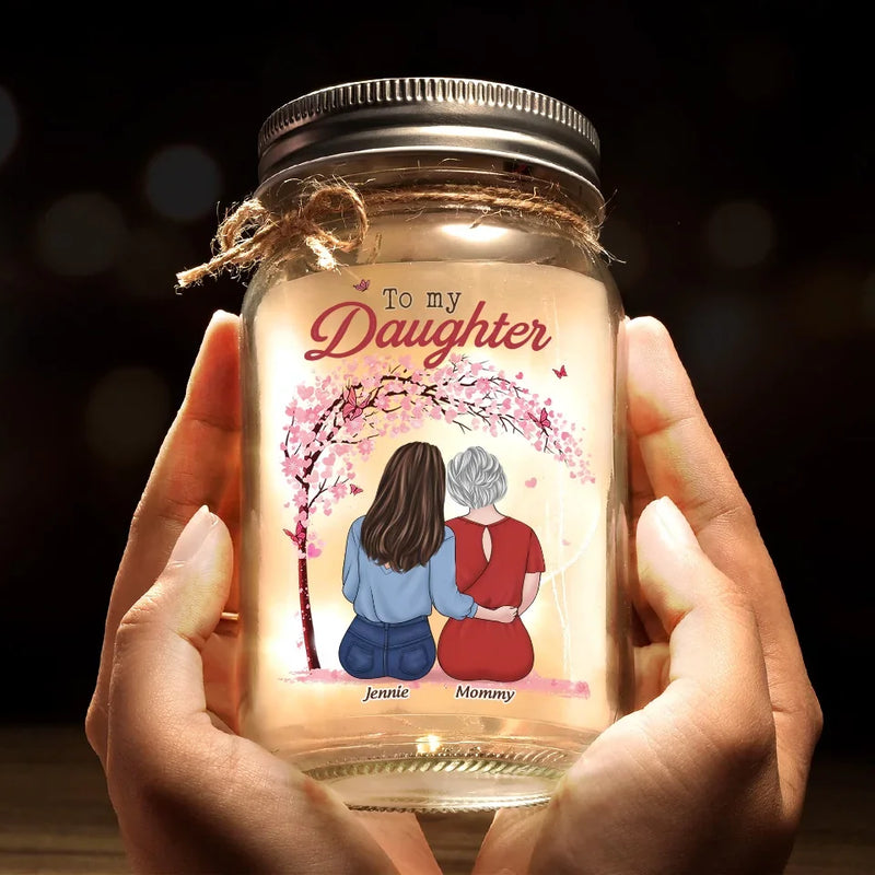 Custom Name Mother Daughter Gifts - Personalized Mason Jar Light