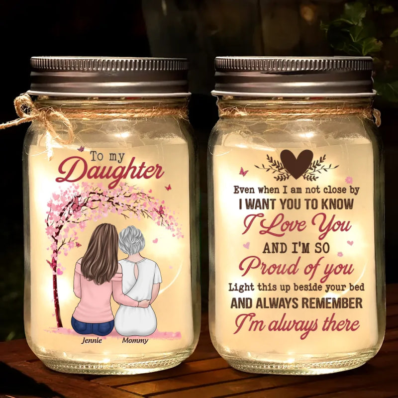 Custom Name Mother Daughter Gifts - Personalized Mason Jar Light