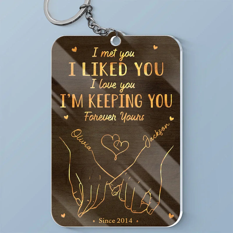 From Our First Kiss, Till Our Last Breath - Couple Personalized Custom Shaped Acrylic Keychain - Gift For Husband Wife, Anniversary