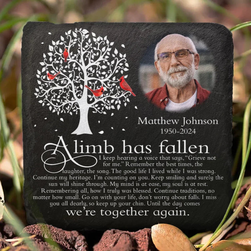 Custom Photo Remember The Best Times - Memorial Personalized Custom Square Shaped Memorial Stone - Sympathy Gift For Family Members