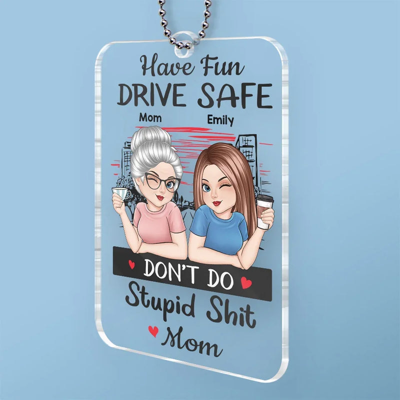 Keep Calm And Drive Safely - Family Personalized Custom Car Ornament - Acrylic Custom Shaped - Gift For Daughter, Son