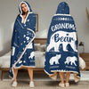A Grandma’s Love Is A Bear Hug For The Soul - Family Personalized Custom Snuggle Blanket, Hoodie Blanket - Gift For Mom, Grandma