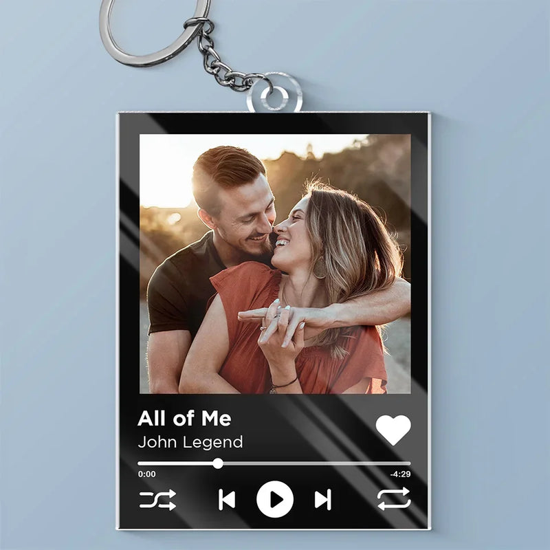 Custom Photo Give Me Your Forever - Couple Personalized Custom Shaped Acrylic Keychain - Gift For Husband Wife, Anniversary