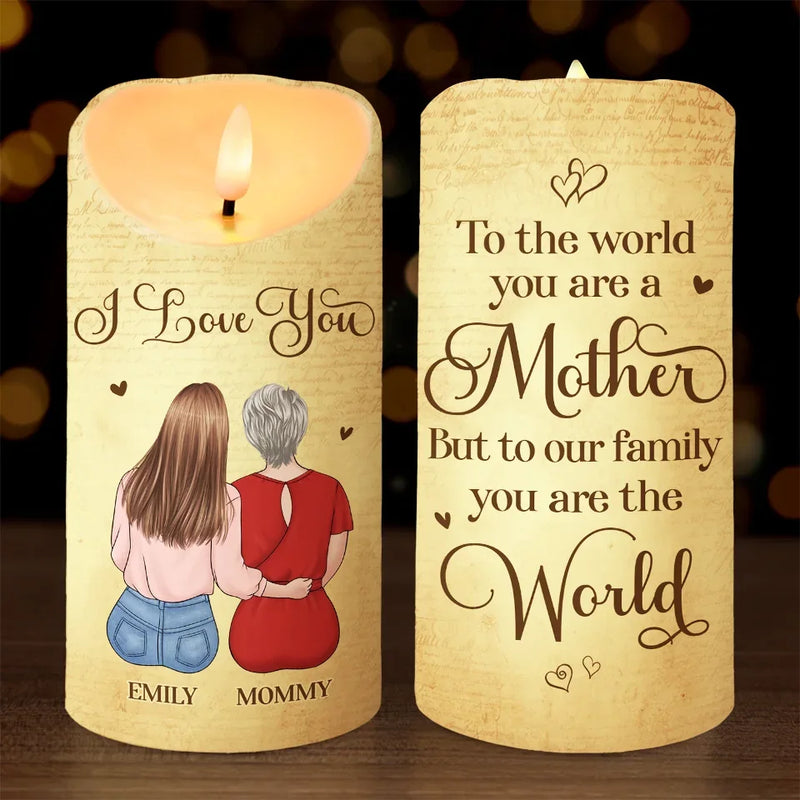 Mom, Your Love Is Our Greatest Treasure - Family Personalized Custom LED Candle - Gift For Mom, Daughter