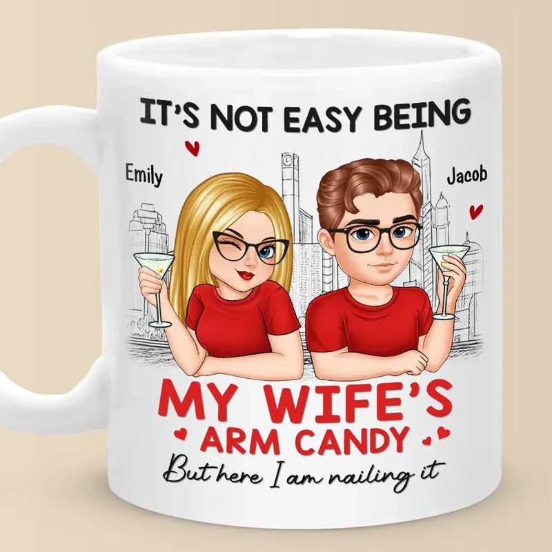 You Make My Heart Happy - Couple Personalized Custom Mug - Gift For Husband Wife, Anniversary