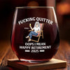 Enjoy Never Having To Set An Alarm Again - Personalized Custom Wine Glass - Appreciation, Retirement Gift For Coworkers, Work Friends, Colleagues