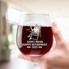Enjoy Never Having To Set An Alarm Again - Personalized Custom Wine Glass - Appreciation, Retirement Gift For Coworkers, Work Friends, Colleagues