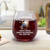 Enjoy Never Having To Set An Alarm Again - Personalized Custom Wine Glass - Appreciation, Retirement Gift For Coworkers, Work Friends, Colleagues