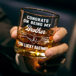 Custom Name Brother Gifts - Personalized Whiskey Glass