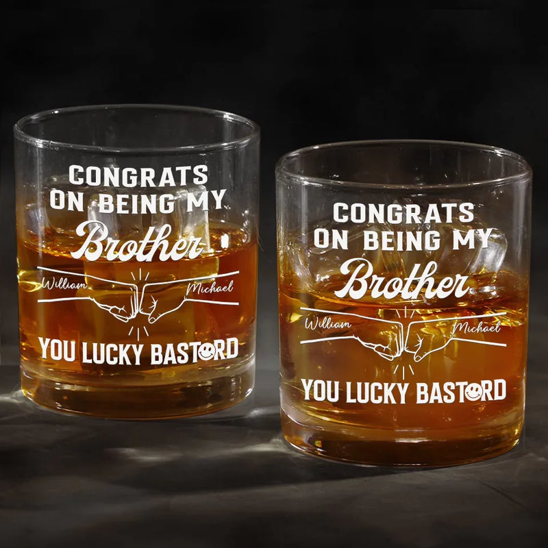 Custom Name Brother Gifts - Personalized Whiskey Glass