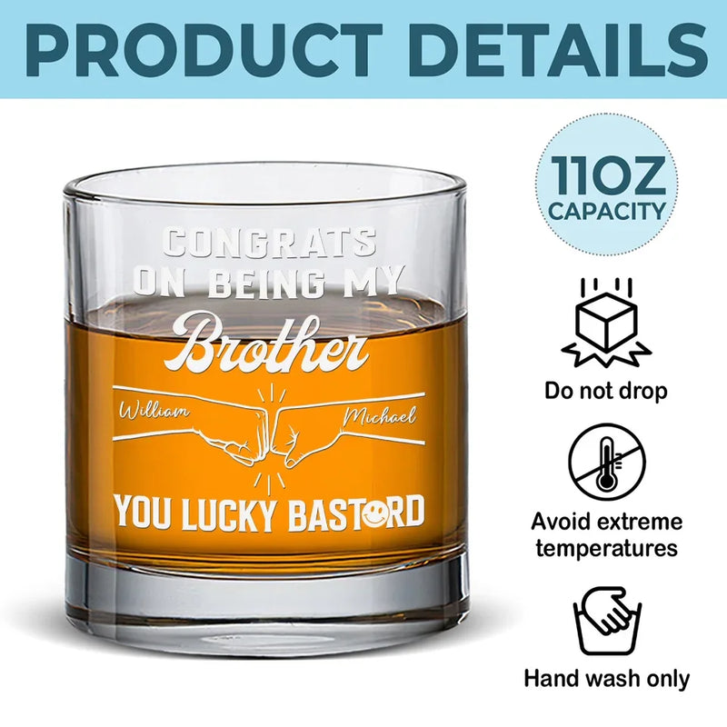 Custom Name Brother Gifts - Personalized Whiskey Glass