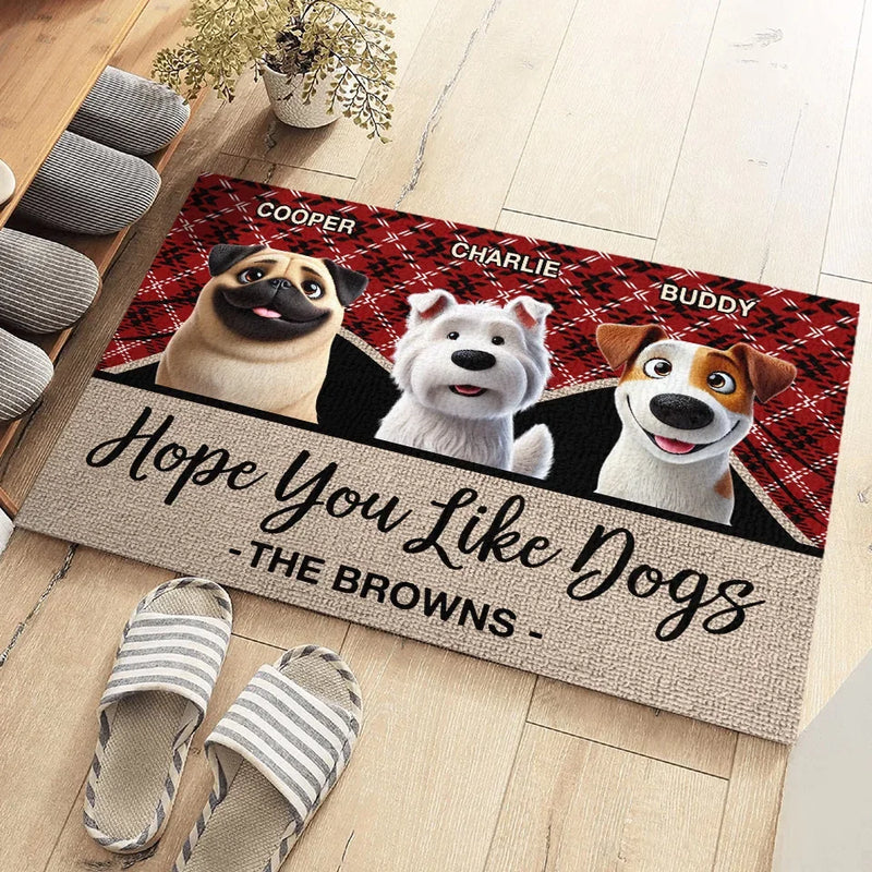 Custom Name Dog Lover Family Gifts - Personalized Doormat
