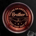 Custom Name Brother Gifts - Personalized Engraving Whiskey Glass