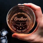 Custom Name Brother Gifts - Personalized Engraving Whiskey Glass