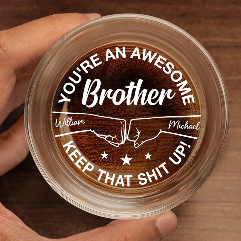 Custom Name Brother Gifts - Personalized Engraving Whiskey Glass