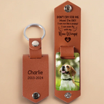 Custom Pet Photo Cat Memorial Gifts - Personalized Engraved Leather Keychain