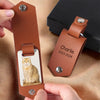 Custom Photo Once By Side Forever In Heart - Memorial Personalized Custom Engraved Leather Keychain - Sympathy Gift For Pet Owners, Pet Lovers