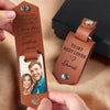 Custom Photo With You, Love Feels Endless - Couple Personalized Custom Engraved Leather Keychain - Gift For Husband Wife, Anniversary