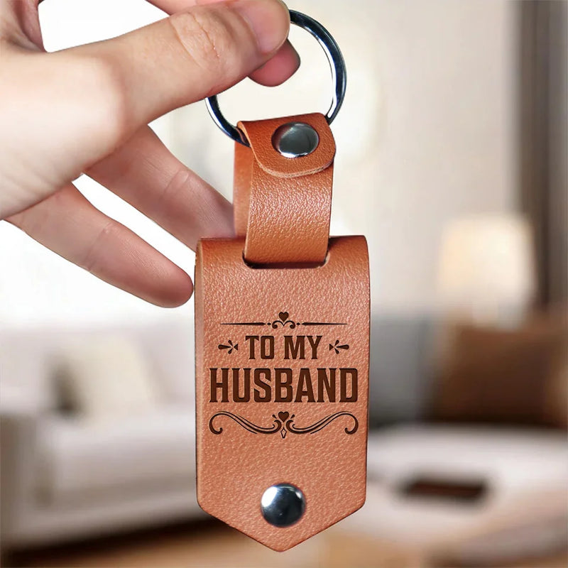 Custom Photo Your Love Is My Greatest Gift - Couple Personalized Custom Engraved Leather Keychain - Gift For Husband Wife, Anniversary