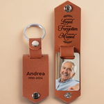 Custom Photo Memorial Gifts - Personalized Engraved Leather Keychain