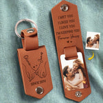 Custom Photo Couple Gifts - Personalized Engraved Leather Keychain