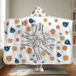 Custom Name Holding Hands Gifts for Family - Personalized Snuggle Blanket