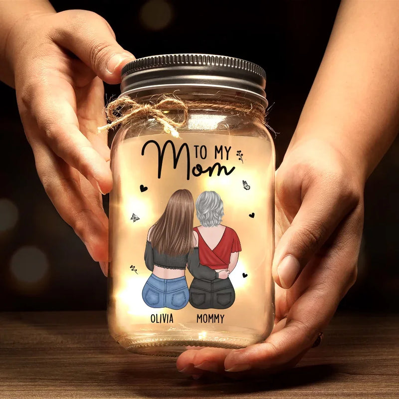 Custom Name Mother Daughter Gifts - Personalized Mason Jar Light