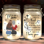 Custom Name Mother Daughter Gifts - Personalized Mason Jar Light