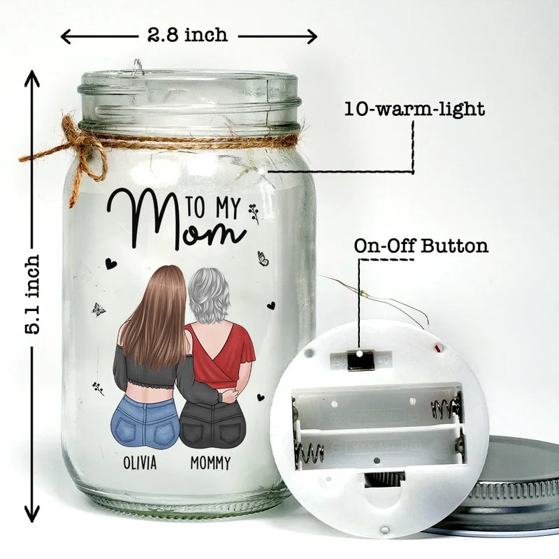 Custom Name Mother Daughter Gifts - Personalized Mason Jar Light