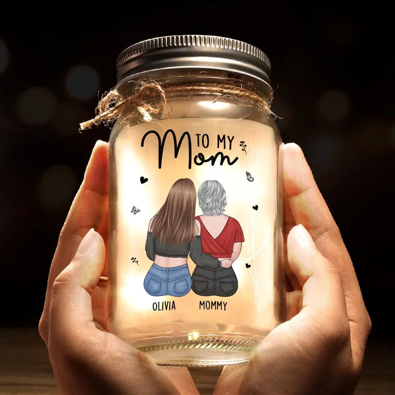 Custom Name Mother Daughter Gifts - Personalized Mason Jar Light