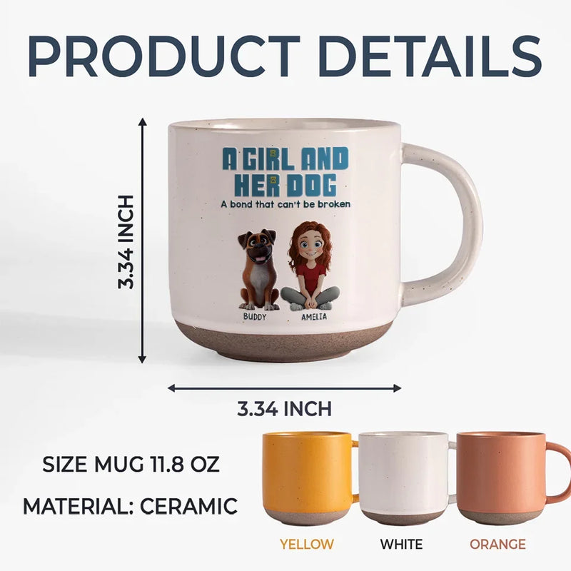 A Bond That Can't Be Broken - Dog Personalized Custom Printed Pottery Mug - Gift For Pet Owners, Pet Lovers