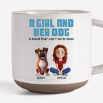 Custom Name Girl and Her Dog Gifts - Personalized Pottery Mug