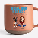 Custom Name Girl and Her Dog Gifts - Personalized Pottery Mug