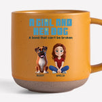 Custom Name Girl and Her Dog Gifts - Personalized Pottery Mug