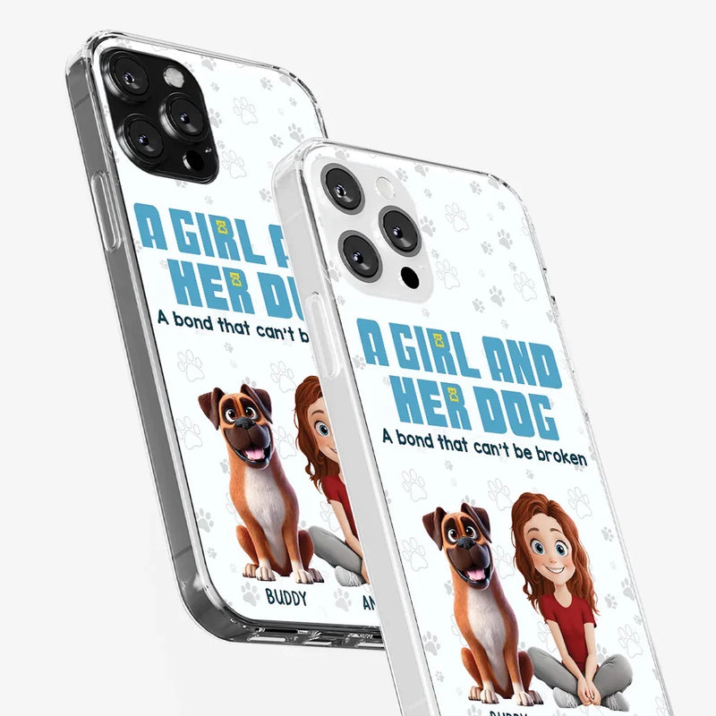 A Girl And Her Dogs - Dog Personalized Custom Clear Phone Case - Gift For Pet Owners, Pet Lovers