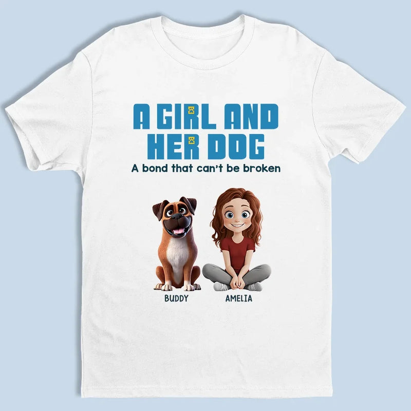 Custom Name Girl and Dog Gifts for Dog Lovers - Personalized Apparel