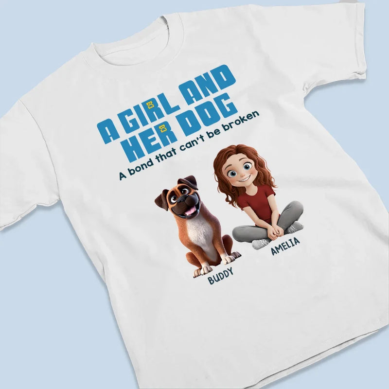 Custom Name Girl and Dog Gifts for Dog Lovers - Personalized Apparel