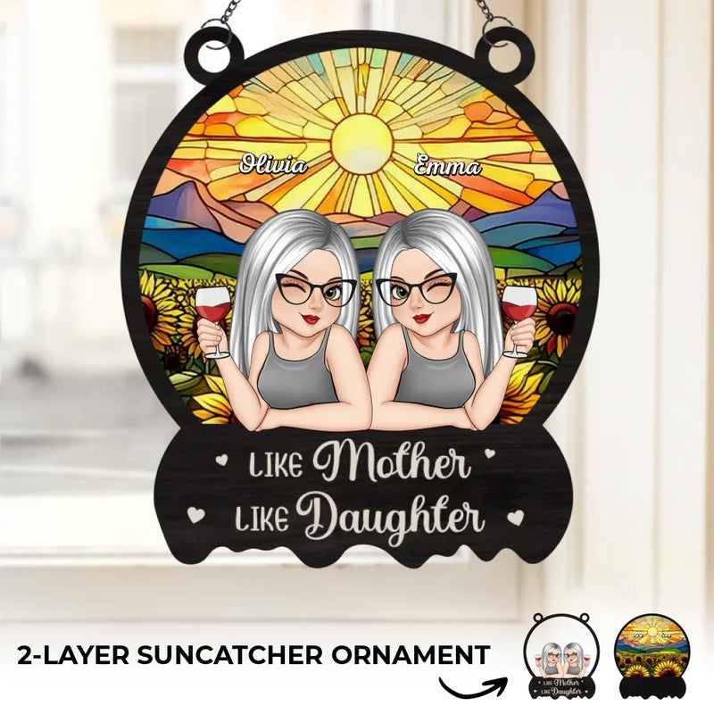 Custom Name Mother Daughter Gifts - Personalized Suncatcher Ornament
