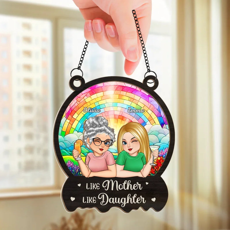Custom Name Mother Daughter Gifts - Personalized Suncatcher Ornament
