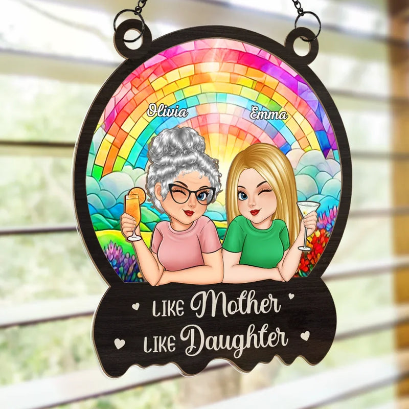 Custom Name Mother Daughter Gifts - Personalized Suncatcher Ornament
