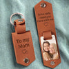 Custom Photo I Need You Here With Me - Family Personalized Custom Engraved Leather Keychain - Gift For Family Members