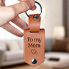 Custom Photo I Need You Here With Me - Family Personalized Custom Engraved Leather Keychain - Gift For Family Members