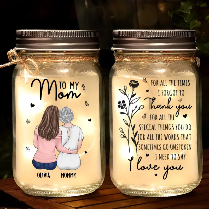 Custom Name Mother Daughter Gifts - Personalized Mason Jar Light