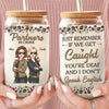 We Go Together Like Trouble And Fun - Bestie Personalized Custom Glass Cup, Iced Coffee Cup - Gift For Best Friends, BFF, Sisters