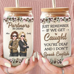 Custom Name Funny Partner in Crime Gifts for Best Friends - Personalized Glass Cup