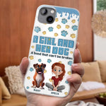 Custom Name Girl and Her Dog Gifts - Personalized Phone Case