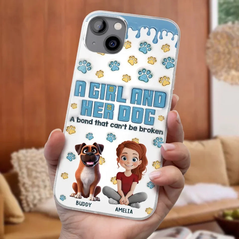A Bond That Can't Be Broken - Dog Personalized Custom 3D Inflated Effect Printed Clear Phone Case - Gift For Pet Owners, Pet Lovers
