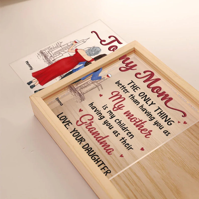 A Mother’s Love, A Grandmother’s Wisdom - Family Personalized Custom Frame Light Box - Gift For Mom, Grandma