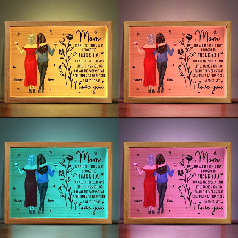Custom Name Mother Daughter Gifts for Mom - Personalized Frame Light Box